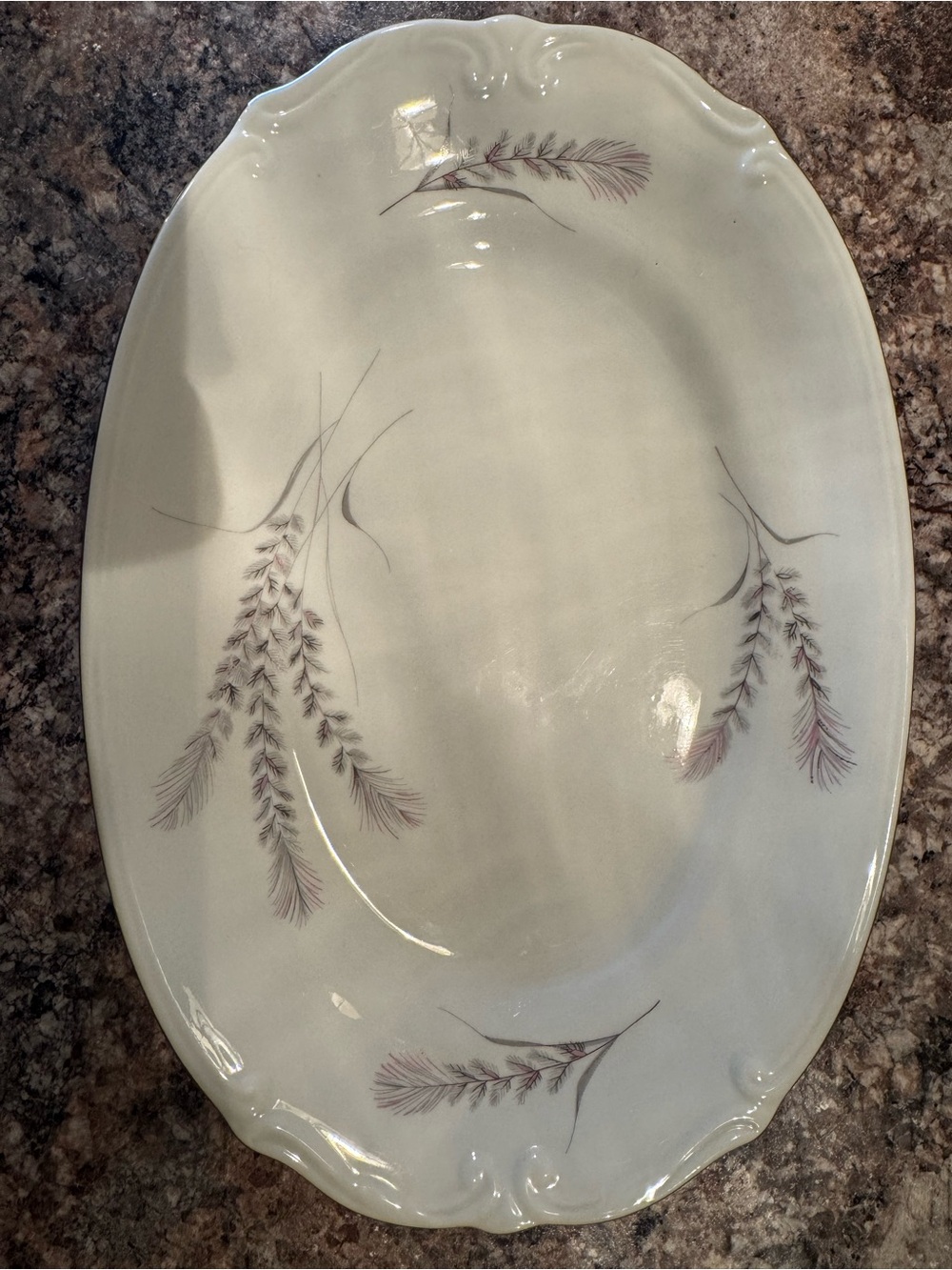 Chodziez-Poland "Thistle" pattern oval serving platter - Picture 2 of 10